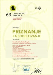 priznanje 63. linhartovo srečanje 300 dni poezije